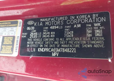 2021 Kia Sportage Sx Turbo from USA, damaged, VIN KNDPRCA65M7848221